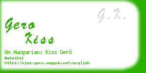 gero kiss business card